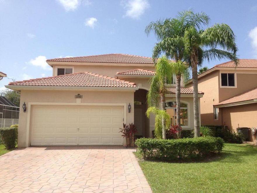 BEAUTIFUL WATERFRONT 2 STORY 4 BEDROOM, 3 FULL BATHS, 2 CAR GARAGE, SINGLE FAMILY IN BANYAN TRAILS.  ONE BEDROOM DOWNSTAIRS. THREE BEDROOMS UPSTAIRS PLUS A BONUS ROOM.  TILE AND WOOD FLOORS THROUGH OUT, GRANITE COUNTERTOPS, FORMAL DINING AND LIVING ROOM, CROWN MOLDING AND RAISED PANEL DOORS THROUGH OUT, LAUNDRY ROOM, WALK IN CLOSETS, ROMAN MASTER TUB WITH SEPARATE SHOWER.  A RATED SCHOOLS, CLOSE TO MAJOR SHOPPING CENTERS AND RESTAURANTS.