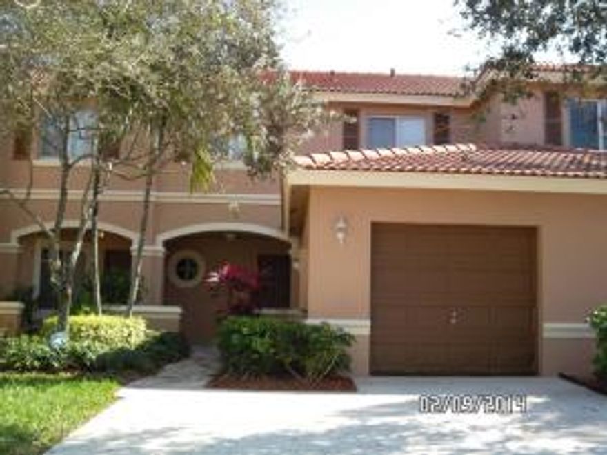 Private 3/2,5/1 car garage Townhome in 24 hr Manned Gated Community With Roving Patrol. Wood Floors through-out first floor. Carpet upstairs 1 car garage with a garage opener, Lots of storage. Large eat-in kitchen, Private, Screened, Covered Patio With Extra storage and serene lake view. All 3 bedrooms and the small loft are upstairs. Vaulted ceilings and double walk-in closet in master bedroom.