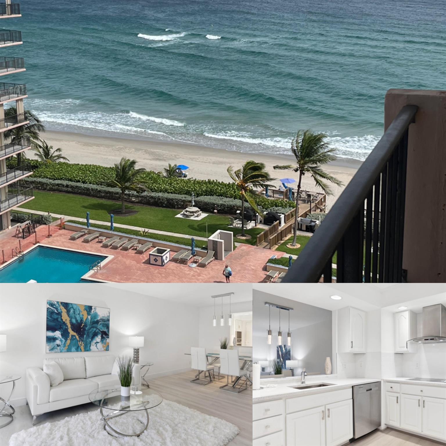 Spectacular 10th Floor ocean front penthouse with breathtaking views that's furnished in exclusive Hillsboro Beach. Completely updated EVERYTHING! including HVAC, hurricane windows, furnishings, fixtures etc. It's as fresh and beautiful as can be found anywhere. All thats needed is you and your toothbrush! Building has new roof and is being freshly painted in neutral colors after concrete restoration is completed. The association has a fully funded reserve!! Gorgeous stretch of private beach plus salt water pool and new weight room. Reserved secure underground parking and storage room. 24/7 security, HBO, high speed internet, water and trash removal included.