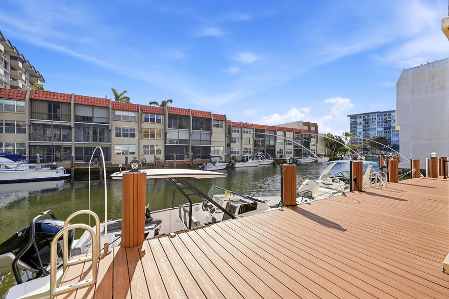 Exceptional Condominium with a prime opportunity to live a boaters dream, with access to the ocean with a 30 F dock. This property features two bedrooms; and two bathrooms, fully furnished, completely renovated with high quality materials. Having 2 assigned parking spaces and access to the communities amenities. Centrally located between Pompano and Deerfield. Close to all stores, restaurants and beach accesses.