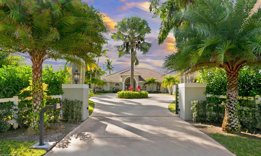 This absolutely stunning custom estate is located in the equestrian neighborhood of Paddock Park 2 of Wellington. The 2.32-acre property is hacking distance to the show and ideally situated directly on a groomed bridle path. It is efficiently designed with plenty of space to add a barn and arena. Proposed barn plan has been completed and the site plan has already been approved by the city. The sprawling residence features 6 bedrooms, 4 and a half bathrooms, 4-car garage and an entertainer's dream backyard with an expansive patio and pool with a rock waterfall feature. The stately interior includes a light and bright design with volume tray ceilings and custom molding, gorgeous marble and wood floors, and a multitude of picture windows with fantastic views.