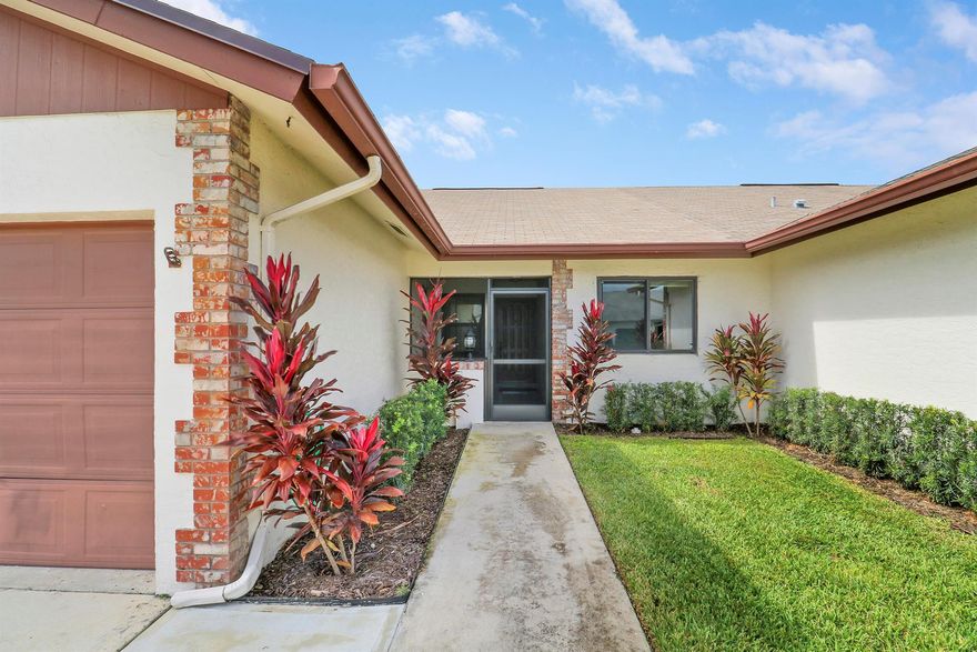 Discover your perfect Jupiter retreat! This updated 2-bedroom, 2-bathroom residence is located in the heart of Jupiter within a lovely community. Enjoy the best of Florida indoor-outdoor living with a screened-in front porch and a private screened patio. The updated interior features elegant tile floors in kitchen and baths with LVP in living room and bedrooms, providing a fresh, low-maintenance living space. This immaculate home is ready for you to move in and enjoy the coveted South Florida lifestyle.