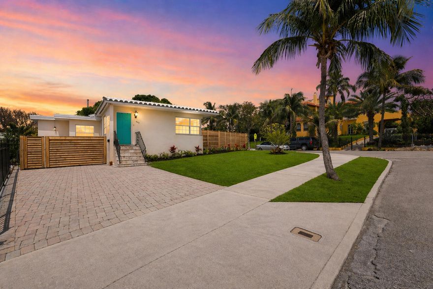CORNER LOT. NO HOA. ENDLESS OPTIONS. Set in historic Northwood Hills, this updated 4BR/2BA home offers flexibility, character, and location just minutes from Downtown WPB and the Intracoastal. A versatile layout with separate living and family rooms creates natural space for multi-generational living, work-from-home setups, or income potential. Original 3" hardwood floors add warmth, while the renovated kitchen features granite countertops, stainless steel appliances, and 42" cabinetry. Both baths showcase timeless retro tile. Light-filled interiors flow effortlessly, and the oversized, fully fenced corner lot with a 10.5' gate provides rare space for boats, RVs, or future pool or home expansion—delivering the Florida lifestyle close to top schools, dining, shopping, and entertainment. Thoughtfully upgraded for lasting comfort and peace of mind, the home features a 2022 A/C, updated electrical panel and meter (2022), updated windows and doors (2017), and a roof sealed in 2022. The property also includes an RV hookup along the side of the home and 2022 louvered wood fencing with a wide 10.5' gate, adding exceptional functionality for vehicles, storage, or outdoor use. With no rental or pet restrictions, it offers flexibility for both end-users and investors. Ideally located near top-rated schools and just minutes from the waterfront, Downtown WPB, CityPlace, the Nora District, and more, this property delivers effortless livability in one of the city's most dynamic growth corridors. Free from HOA restrictions and thoughtfully updated throughout, it presents a rare opportunity to enjoy privacy, space, and modern living in a refined yet relaxed setting.  Schedule your private showing today and experience the potential firsthand.   Some images may include virtual staging and/or renovations to illustrate design vision and possibilities.