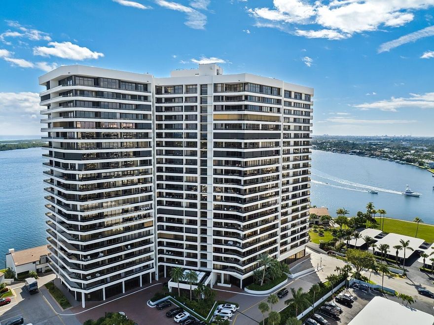 This updated floor plan offers almost 4,000 sq ft of indoor/outdoor space overlooking the marina and the intracoastal. 3 bedrooms with ensuite baths plus a separate powder room, fully equipped laundry room and a lovely wraparound balcony. Building has just undergone renovations to the pool, summer kitchen, common areas, fitness center and party room. One parking space and additional storage within the building. A MUST SEE!