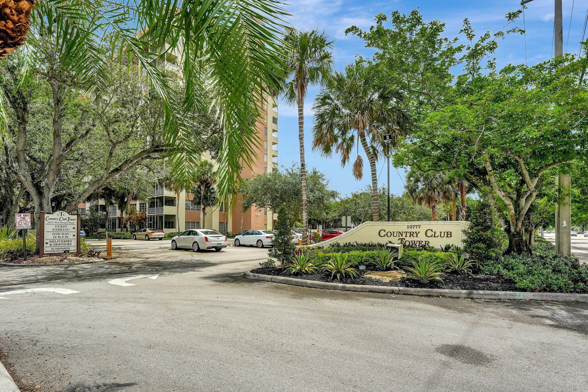 This Beautiful 55+ Condo is located in the Country Club Tower of Coral Springs. The well kept corner unit has 2 large Bedrooms with walk in closets, 2 Baths, a spacious living area, eat in kitchen, & a formal dining area. The screened in balcony provides a peaceful area to sit & relax with your favorite beverage as you capture the beauty of a South Florida Sun set. Plenty of closet space with closet organizers, carpet, laminate, & tile flooring throughout. The decorative lobby is welcoming to all who enter & the 24 hour concierge provides a sense of security. On site gym, swimming pool, tennis courts and much more are included. Country Club Tower is located in the heart of Coral Springs, easy access to many businesses, restaurants, hospital, police station & local library.