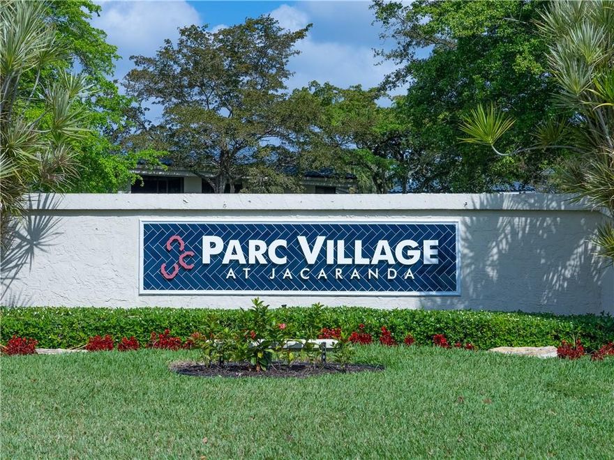 Welcome to Parc Village in Plantation. This first floor unit has been completely remodeled. The gorgeous kitchen and bathrooms are ready for you to move right in. 2 bedrooms and 2 baths. 2nd bedroom is oversized. New Waterproof Wood Laminate floors throughout this Condo. Full size Washer and Dryer. Impact windows. The Polybutene Pipes have been replaced. New Water Heater, 2 year old A/C, and appliances are within 4 years young. Screened-in patio overlooking the water and amazing sunsets.The community has a heated Pool and Hot Tub. Also a picnic area on the water. A well maintained community you will notice as you drive through.Centrally located to everything you need.