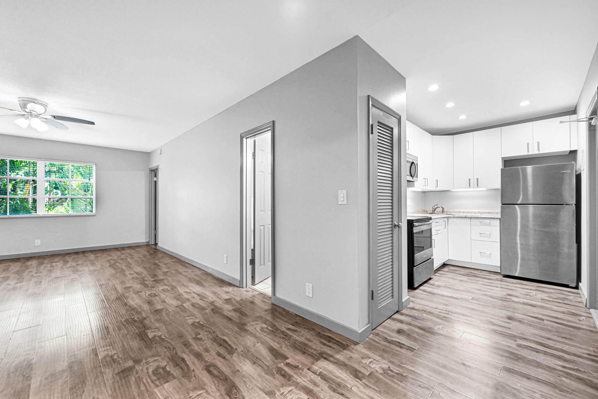 Fantastic location in the quaint Village at Harbor Beach! Nicely renovated 1BR/1BA just a short distance to Fort Lauderdale Beach, east of US-1 and the 17th St Bridge. Enjoy stainless appliances, upgraded kitchen cabinets and countertops, updated bath, wood flooring throughout, fresh paint, truly move-in ready. Amenities: community pool, patio/lanai with BBQ, and gym. Quick association approval. Across the street from Pier 66, dining and shopping. Close to watch cruise ships and yachts on the Intracoastal. Common laundry on 1st floor. Small pet permitted. East of the Intracoastal Waterway.
