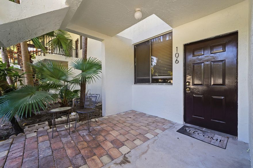 Oversized 2-bedroom, 2-bath water view condo located in the desirable Mira Lago community of Oakland Park. This unit offers a bright open living and dining area, fully renovated kitchen,  tile floors throughout, generous closet space, and a screened patio.  Kitchen features ample cabinetry and counter space. Primary bedroom includes walk-in closet and en-suite bath. Community amenities include pool, and scenic walking paths. 800ft to grocery store/plaza, dining, public transportation, major roadways, and beaches. One assigned parking space plus open guest parking. Washer and dryer in unit.