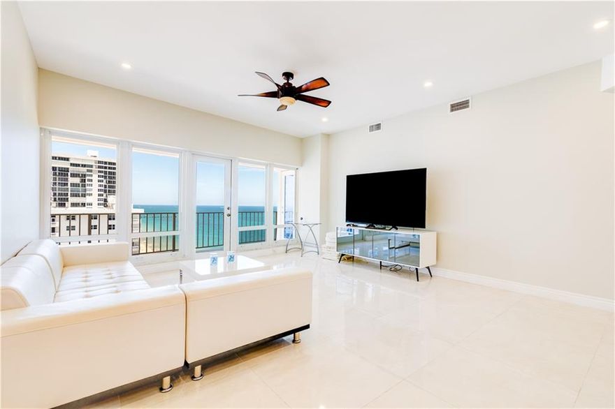 STUNNING FURNISHED ANNUAL RENTAL. 2 BEDROOM 2 BATH PENTHOUSE WITH SWEEPING OCEAN VIEWS IN THE GALLEON ON PRESTIGOUS GALT OCEAN MILE! COMPLETELY CUSTOM REBUILT WITH 10' CEILINGS. ALL HIGH-END APPOINTMENTS INCLUDING SLEEK PORCELAIN FLOORING THROUGHOUT, DESIGNER KITCHEN WITH CUSTOM CABINETRY, GRANITE COUNTERS & STAINLESS STEEL APPLIANCES. SEPARATE BAR AREA WITH UNDERCOUNTER DUAL DRAWER AND WINE REFRIGERATORS. TOP OF THE LINE BATHROOMS. OVERSIZED BALCONY WITH ENDLESS VIEWS OF THE OCEAN AND INTRACOASTAL WATERWAY. ALL IMPACT WINDOWS. FULL BISCH WASHER & DRYER IN UNIT. COVERED GARAGE SPACE. FULLY SECURE BUILDING WITH HEATED POOL, PRIVATE BEACH, GYM & MORE. WALKING DISTANCE TO ALL SHOPS & RESTAURANTS.