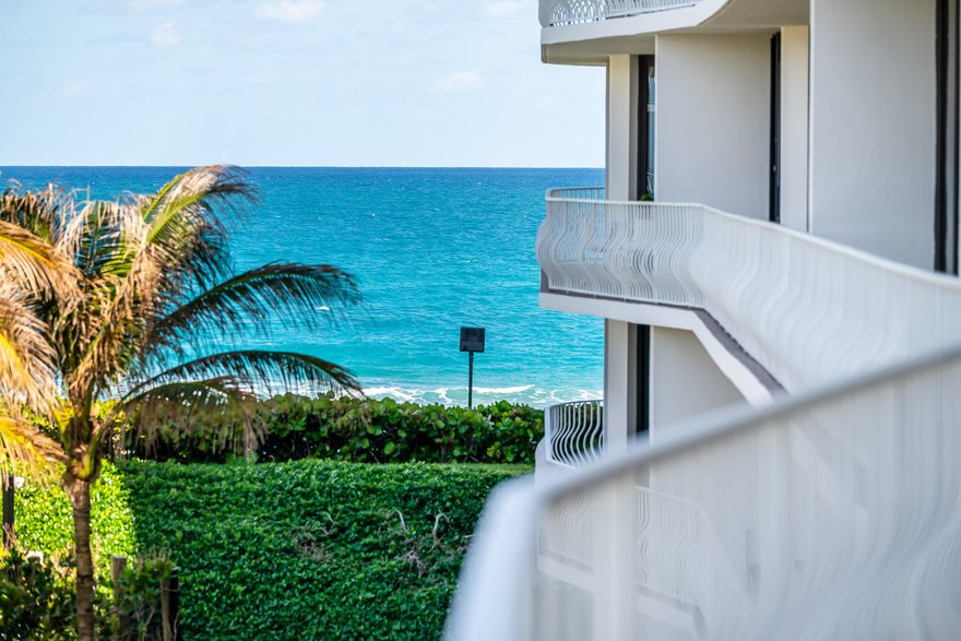 Fully renovated, pristine 3bed/3.1bath condominium in a beautiful full service oceanfront building located in south Palm Beach. This this spacious second-floor unit features, a grand entryway, expansive owners suite and custom plaster wall coverings in the bedrooms. The formal living room has floor to ceiling impact windows and doors with breathtaking taking views of the intracoastal, Ocean and Pool. Filled with natural light and incredible views. This unit is perfect for entertaining. Sloans Curve Condo just completed a full concrete restoration. This is a full-service building that offers 24 hour security, full-time manager, exercise, facilities, tennis courts, resort style pool area, and beach access for residents.