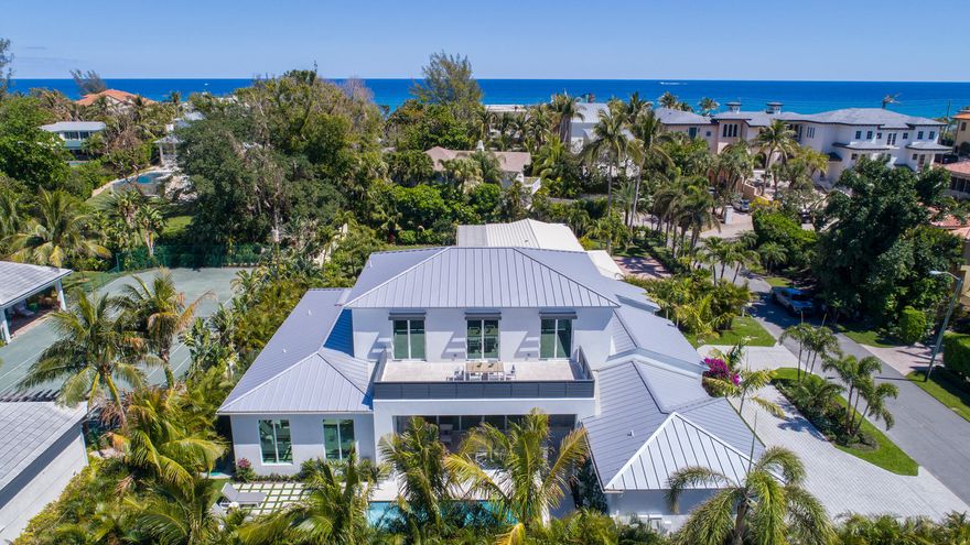 Newly built estate epitomizes effortless indoor/outdoor living in chic modern flair with coastal touches. Vanishing glass doors connect the resort-inspired pool space to the bright open interiors featuring a floating staircase, 2-sided fireplace and Euro-style kitchen. The exquisite first-floor master suite enjoys a spa-like bath opening to a private garden with outdoor shower. Close to the beach and Atlantic Avenue.  The information herein is deemed reliable and subject to errors, omissions or changes without notice.  The information has been derived from architectural plans or county records. Buyer should verify all measurements. Buyer must pay Development fee of 1.5% of purchase price at closing