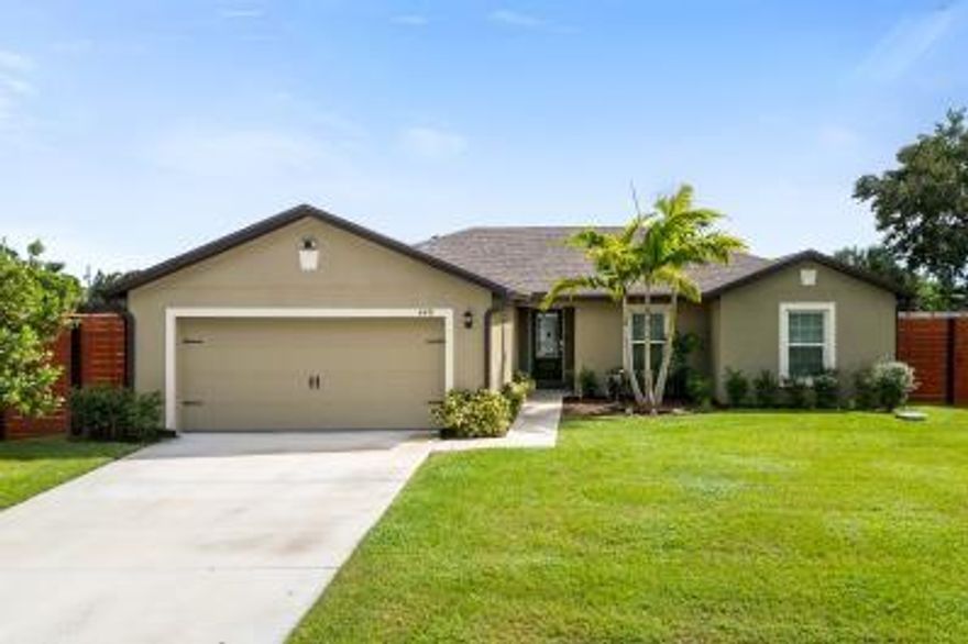 Welcome to this gem in the heart of St. Lucie North, offering 3 bedrooms and 2 bathrooms plus a den which can easily be converted to a 4th bedroom. Built in 2023, this home shines with modern upgrades throughout. Bright and open floor plan. Quiet neighborhood. Some improvements include a custom built in closet in the primary room along with new flooring in the primary room. Custom cabinets in laundry room. Fully fenced in property on a marsh with various landscaping upgrades. There is a 10 year structural builder warranty that is transferable to the new owner. 10 year warranty on the AC. Smart home thermostat and smart garage door. All appliances are 2023.
NO Drive Bys/Do Not disturb homeowners as home is owner occupied.