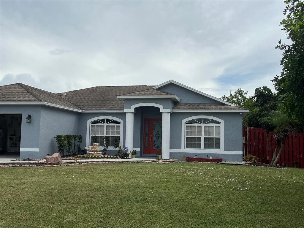 Beautiful Home with 4 Bedrooms 2 Baths 2 Car Garage. Formal Living and Dinning Room ,Split Floor Plan Vaulted Ceiling, Carpet in Bedrooms. Washer and Dryer Hook-ups. Corian Countertops in Kitchen. Large fenced Backyard. Great Location close to the Turnpike , Port St Lucie Blvd , Arioso. Ready to Move -in. CALL TODAY TO SCHEDULE A SHOWING!!