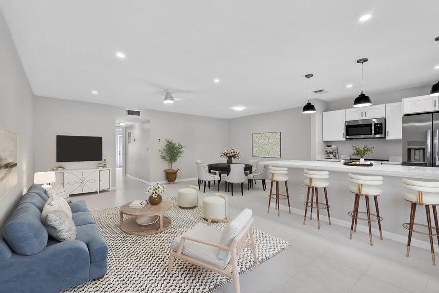 BEAUTIFULLY RENOVATED CONDOMINIUM LOCATED IN HIGH POINT OF DELRAY BEACH.  THIS RESIDENCE FEATURES A NEWLY RENOVATED KITCHEN WITH ALL-NEW APPLIANCES, QUARTZ COUNTER TOPS, NEW MILLWORK, AND UPDATED BATHROOMS, TWO WALK IN CLOSETS IN PRIMARY BEDROOM.  ADDITIONAL UPGRADES INCLUDE A 2020 A/C SYSTEM, A ROOF REPLACED APPROXIMATELY SIX YEARS AGO, SMOOTH CEILINGS WITH NO POPCORN, AND MODERN RECESSED LIGHTING.  IDEALLY SITUATED DIRECTLY ACROSS THE STREET FROM THE COMMUNITY POOL, CLUBHOUSE, AND TENNIS COURTS.  THIS MOVE-IN-READY HOME OFFERS COMFORT, CONVENIENCE AND AN EXCEPTIONAL LIFESTYLE------YOUR DREAM HOME AWAITS.