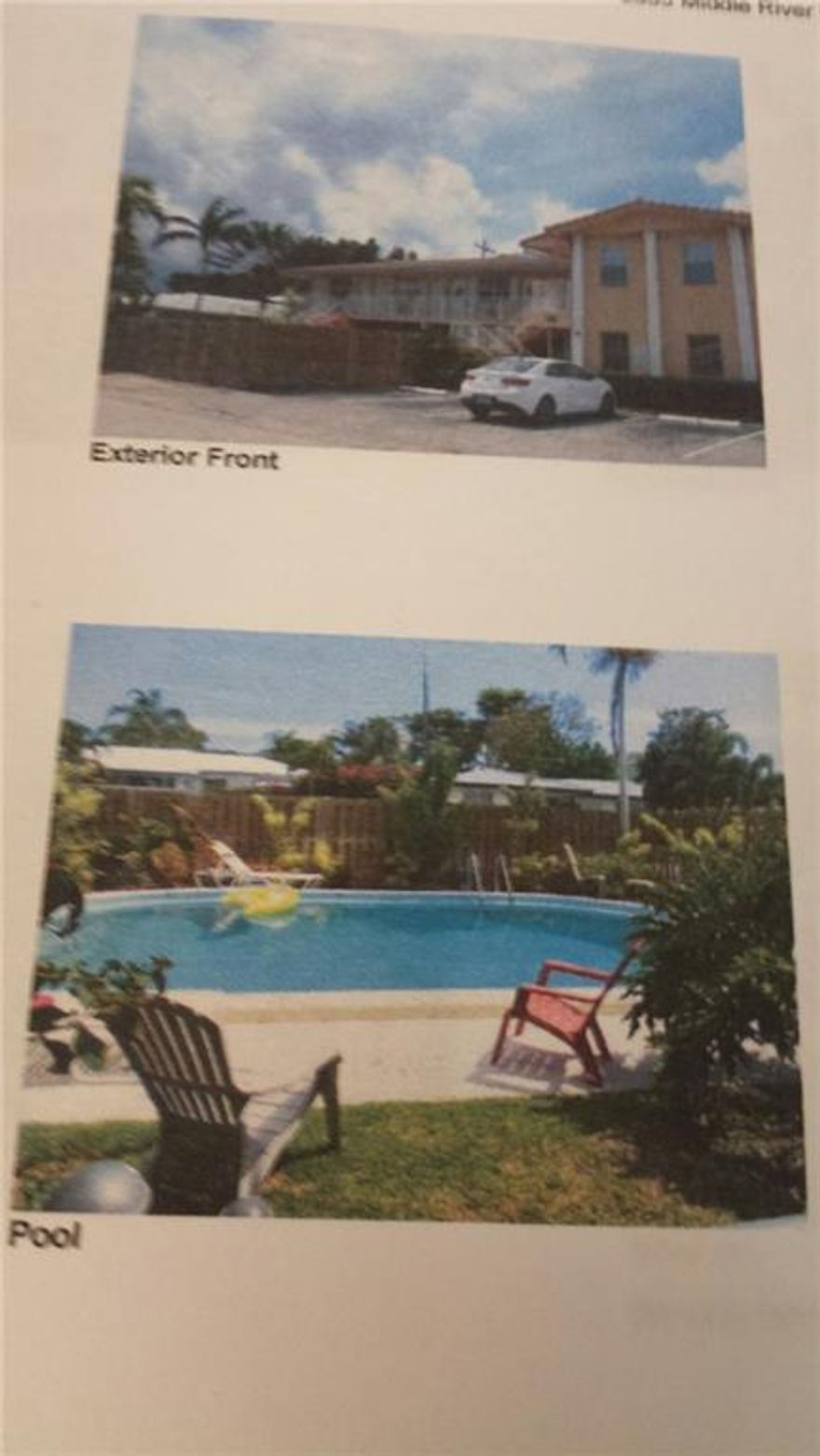 Very spacious one bedroom one bath with front and rear access.  One assigned parking spot in rear.  Has a view of the pool.  Great convenient location.  FLS small small dog or cat permitted.