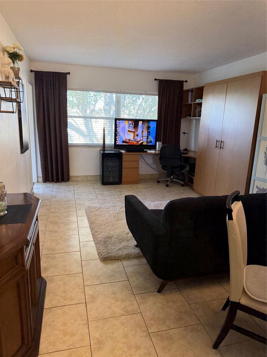 Cozy condo that is well priced in the heart of Lauderhill, FL. 55+ community. Close to shopping, the Turnpike, and not far from Fort Lauderdale's Sunny beaches. It sits on a green golf course with a quiet surrounding neighborhood. This home is clean and well kept. It comes with a Murphy bed with attached desk. Other furnishings can be negotiated. New AC (2022), Hurricane Impact Windows, Locked Laundry room for privacy, and an additional same floor storage unit. This community has lots of other amenities, such as a pool, gym, BBQ/Picnic area, Clubhouse, and Gazebos for lounging. Brokers bring your Buyers!