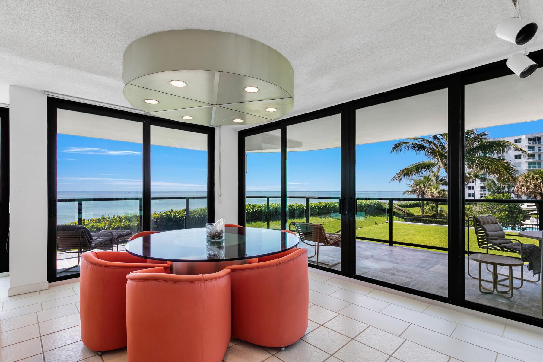 The very best Ocean Views are from this Ocean Direct, South-East Corner unit with a 90' wrap balcony. There are impact windows and sliders, and almost 3000 total sq ft. The 2 building complex has a wide private beach, a full time door staff, on site management, oceanfront salt water pool, 2 tennis courts, a hot tub, fitness center and garage parking.The buildings have recently undergone complete restoration including new balconies with glass railings. Move in now and enjoy as is, or renovate to create your own perfect slice of paradise.