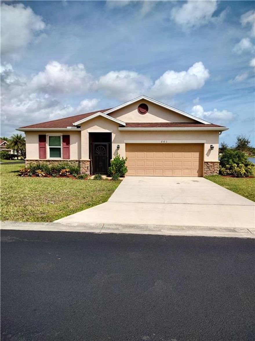 Don't miss your chance on this 4 bedroom home in desirable Sebastian River Landing. Community has clubhouse, pool, basketball courts and Tennis all with a low HOA. Newly expanded stamped concrete patio with screen enclosure. Large open floor plan with kitchen Island.