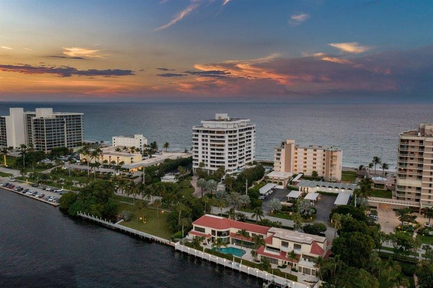 An incredible lifestyle awaits at this rare opportunity in Highlands Place in Highland Beach, FL. First time available for this 6th floor NE corner unit ''02'' line, the largest & most desirable stack in the building at 2,615 AC SqFt. 3 beds, 3 and 1/2 baths. Imagine waking up to ocean views with your primary bedroom situated directly on the ocean - an extremely rare find in Highland Beach. The reimagined open floor plan offers DIRECT, UNOBSTRUCTED ocean and Intracoastal views! Floor to ceiling impact windows and doors open to 2 oversized balconies with room for several sitting & al fresco dining options, perfect for capturing both sunrise and sunset. Living areas & kitchen feature gorgeous engineered hardwood flooring.