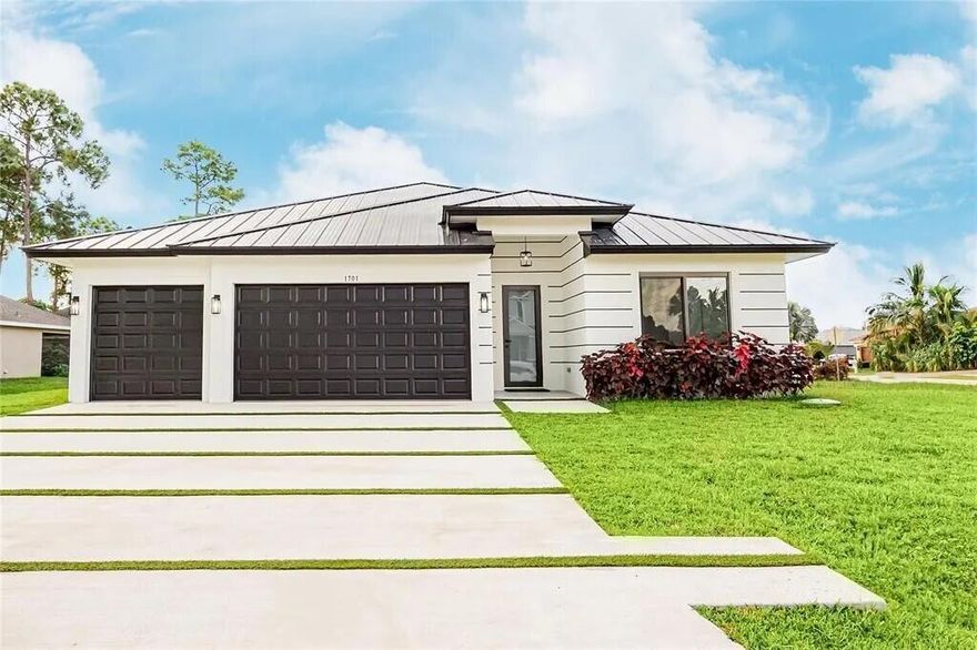 Brand-new 2025 construction, never lived in. This 4-bedroom, 3-bath home offers 2,239 sq ft of thoughtfully designed living space and an oversized 3-car garage. Created for both style & comfort, it showcases a modern open kitchen with premium finishes, marble-style floors, and bright, airy interiors that invite natural light throughout. Situated on a generous 12,000 sq ft corner lot, the property offers peace, space, and exceptional privacy. A distinctive custom driveway enhances curb appeal, while the seamless open floor plan is ideal for everyday living or entertaining family and friends. Step into the serene backyard, soon to be fully fenced, providing the perfect setting for outdoor gatherings, pets at play, or quiet evenings under the stars. Be the first to create lasting memories!