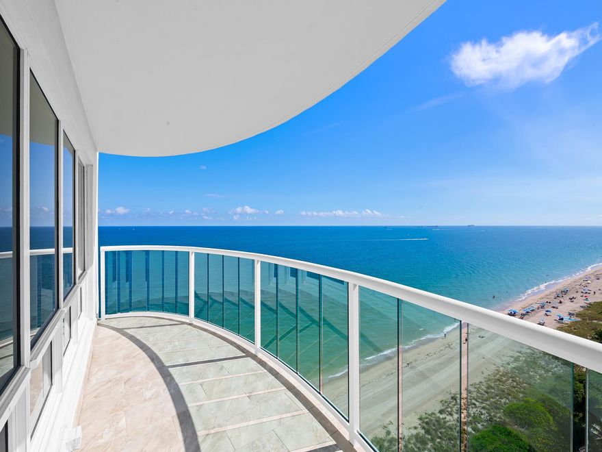 Experience the finest of coastal living in this SE corner, direct oceanfront residence at Southpoint Condo on the Galt Ocean Mile in Ft Lauderdale. Located right on the sand, this home spans 2,112 SF of living area with an abundance of natural light and unobstructed ocean, Intracoastal and City views. An open concept layout with floor-to-ceiling windows is designed to take advantage of the views while providing functionality and comfort. The primary suite is complete with soaking tub/shower, dual sinks, two walk-in closets and views of the ocean. The resort-like amenities include a heated pool, beach chairs and umbrellas, tennis court, BBQ, fitness centers, and more. Enjoy 24-hour security, doorman service, two garage spaces, a bike room and extra storage. All assessments have been paid.