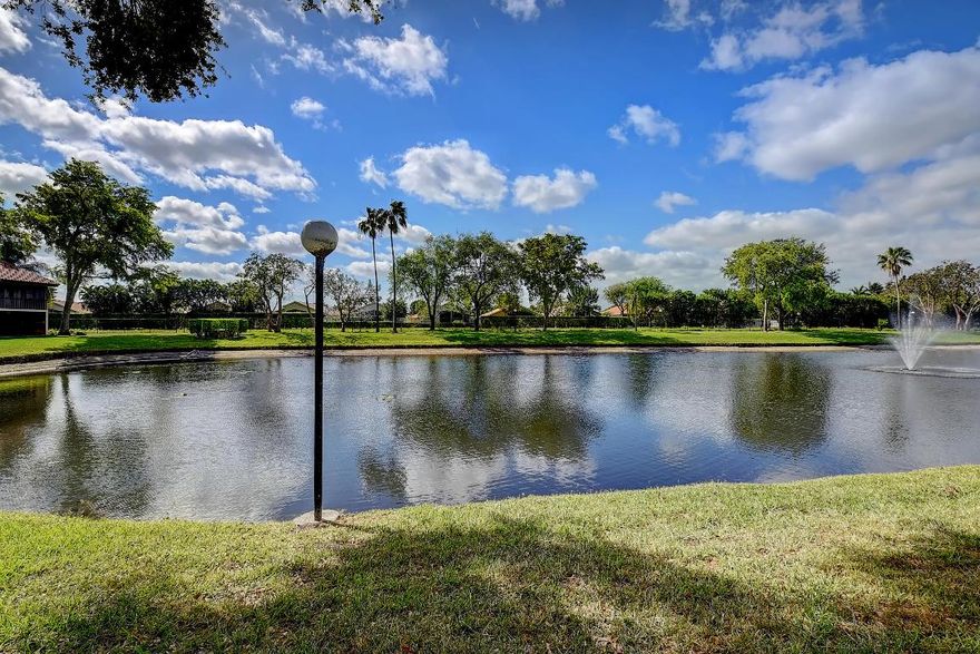 Extraordinary Extended Private Elevator Lakefront Condo Extremely Close to Worship. There has NEVER been a home like this available! Very close to worship. Private Elevator & Vaulted Ceilings on Serene Lakefront setting. Beautiful Waterfront setting with spectacular southern exposure views from Master Suite & Dining/Living/Florida Rooms. Lakefront patio dining and formal dining area. As with most condos in the community the 3rd bedroom is used as a den but easily converted. Palm Chase Lakes is a Terrific and Highly Desirable Active Community  that is extremely well-run and features wide open landscaped outdoor spaces, magnificent resort pool, spa, sauna, steam rooms, tennis, pickleball, fitness center, card & pool rooms, clubhouse and so much more! Very close to worship too!