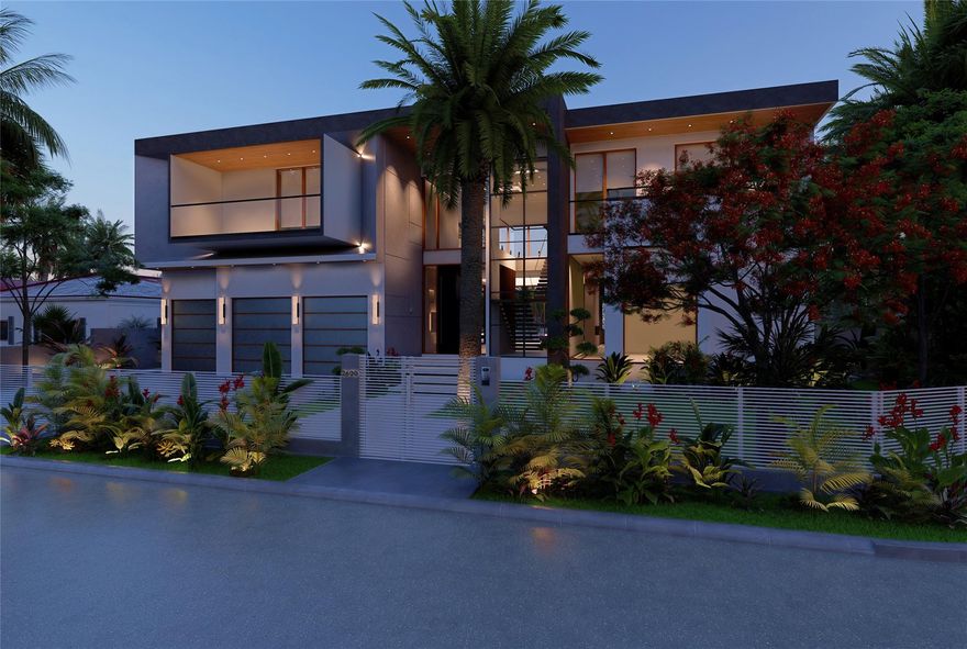 Unparalleled luxury on 100 ft of prime Intracoastal next to the Hillsboro Inlet! With long SE water views, this 8,546 sf all-concrete masterpiece offers soaring ceilings, panoramic impact windows, glass elevator, and full Lutron automation. Interiors feature Italian cabinetry, SubZero/Wolf appliances, smart bidets, Sonos sound throughout, and designer finishes. The master suite boasts endless water views, dual dressing rooms, Kohler shower digital system with thermostatic heads/steam shower, freestanding tub, and private balcony. Entertain in the clubroom with bar & wine cellar, or outdoors with a 50' infinity pool, spa, fire bowls, gazebo lounge, summer kitchen, and 100' yacht dock. Every detail delivers the ultimate modern waterfront lifestyle.