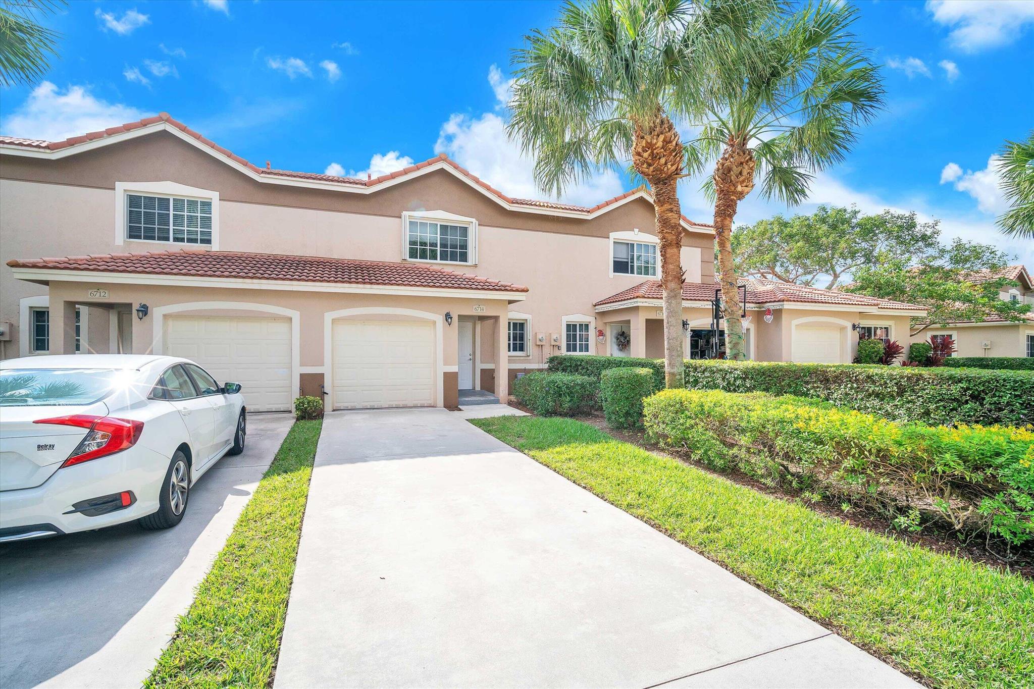 Rarely available townhome in a quiet and private community with tranquil water views of the lake from the large open patio. Spacious 3 bedroom 2.5 bath one car garage with a long extended driveway. The property has been completely painted throughout along with New carpet and travertine tile. Amenities in the community include a Resort style Pool, Fitness Center, Splash Fountain, Children Playground and Clubhouse. Walking paths around the lake and on site management. Basic Cable included with rent. Minutes to Downtown Delray Beach, Shopping, Restaurants, and local Beaches.