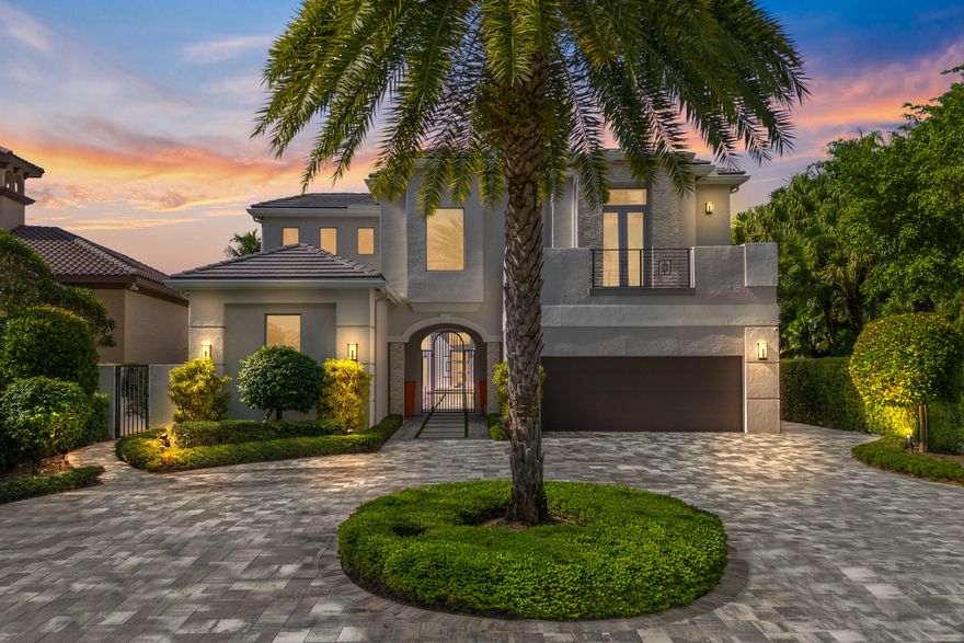 Size and Layout: The residence is a 2-story estate home with a guest house and includes 4,892 sq. ft. under air. It offers 5 bedrooms, 6 bathrooms, and an office. Oversized 2 car garage + golf cart garage with a separate entry. The loft area provides versatile space that can be customized to suit your needs, such as a playroom, entertainment area, or additional home office.

Luxury Features: The home is meticulously designed with high-end features and finishes. It showcases Italian porcelain flooring in the main home, courtyard, and garage, adding a touch of elegance. Hurricane impact windows and doors provide safety and protection. The property also includes a generator with a 1000-gallon tank, ensuring uninterrupted power supply. The kitchen offers custom glass cabinetry, Wolf and Subzero appliances, and the most gorgeous kitchen counter! New tile roof, upgraded LED chip lighting, and the impressive pivot front entry door contribute to the modern luxury of the home.

Technology and Sound System: The property is equipped with modern technology features that you can access from your phone, including 4 air conditioners, cameras, most lights, alarm and a Sonos system with sound bars throughout the interior and the courtyard. This allows you to enjoy high-quality audio throughout the home. Additionally, the home features a Kinon wall system, enhancing the aesthetic appeal. 

HVAC and Appliances: The home is equipped with 5 air conditioning units, all of which were replaced between 2017 - 2023. This ensures efficient cooling and climate control throughout the property. All appliances in the home were also upgraded in 2017, providing modern functionality and energy efficiency. The property includes two tankless gas hot water heaters delivering hot water on demand.

Outdoor Oasis: The estate is situated on a spacious lot offering privacy and a stunning lake view. The courtyard area features lush landscaping and separate heaters for the pool and spa, creating a peaceful oasis where you can relax and unwind.

Prestigious Community: This gem is located in the Hidden Cove community of the renowned Polo Club, known for its exclusive lifestyle and amenities, world-class dining, facilities, social events, and services.  Please note that membership in The Polo Club is mandatory.