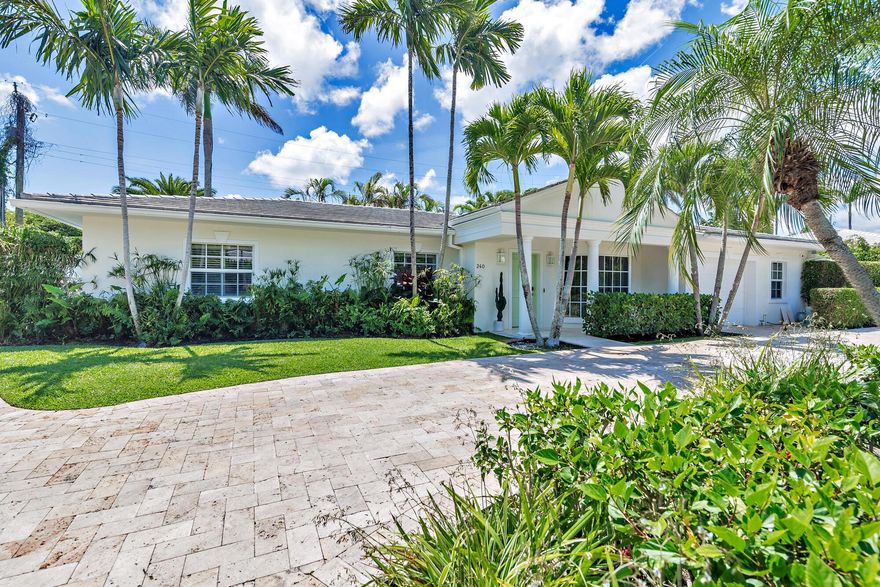 One-story Regency style residence featuring split floor plan encompassing spacious primary suite plus three additional bedrooms for guests. This elegant Ellen Kavanaugh decorated residence pay homage to the island's vibrant aesthetic and lush surroundings. El Dorado as a street offers residences a quaint feel among other single story residences giving the feeling of light along the street. This residence allows extra privacy while enjoying outdoor spaces including the large terrace off the primary bedroom with Plantwell landscaping and nontoxic artificial turf and private lush tropical landscaping surrounding the pool area. The home contains a new a/c unit servicing the primary bedroom and two eastside guest bedrooms, a Culligan water filtration system, Haifa Limestone throughout most of