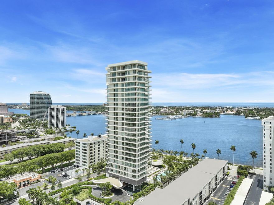 Looking for a new condo in a full service building? Looking for spectacular views? Look no further. This newly completed condo features endless views of the Intracoastal, Palm Beach and the Atlantic Ocean! The apartment features over 3,000 square feet of living space and almost 1,000 feet of outdoor terraces, 3 bedrooms , 3 full bathrooms and one powder room. The ''E line'' at LaClara is the easternmost unit and widely considered the most desirable floor plan. 1104 features almost $500,000 in upgrades including; Flooring, countertops, bathroom fixtures, full slabs of natural stone in the primary bathroom and Lutron electric shades with drapery pockets.This unit comes with two dedicated parking spaces and the owner has installed an electric car charger in one of the spaces.LaClara is