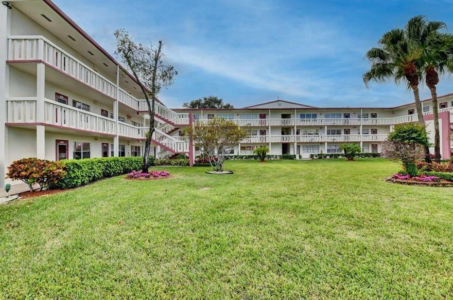 JUST REDUCED !!!! 2/1.5, 1st floor, Inside corner,updated kitchen,newer dishwasher,pull outs in kitchen cabinets,lots of windows,tile throughout,5 ceiling fans, both bathrooms updated,shower - no tub,no popcorn on ceiling in living area,screened patio w/pulldowns. The amenities include internet and WIFI, Century Village is like living in a resort, fitness center, live shows,movies,buses,classes,bingo,card rooms,trips,tennis,close to shopping and restaurants,come see and then check out the clubhouse to see it for yourself. Per the association this is a 55 plus community!!!