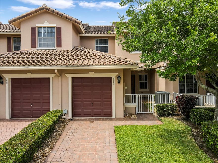 Fabulous and spacious 3-bedroom townhome with a den/office that can easily serve as a 4th bedroom, located in the desirable Villas of Rolling Hills Lakeside. This 2.5-bath home offers beautiful lake views and a thoughtful layout. The first floor is fully tiled with granite kitchen countertops, while the second floor features elegant wood flooring. Enjoy outdoor living with a front courtyard patio and a screened-in back patio overlooking the lake. Additional features include laundry room upstairs, spacious kitchen, and expansive family room. The community is conveniently located close to Nova Southeastern University, Hospitals, shops, restaurants, and major highways.