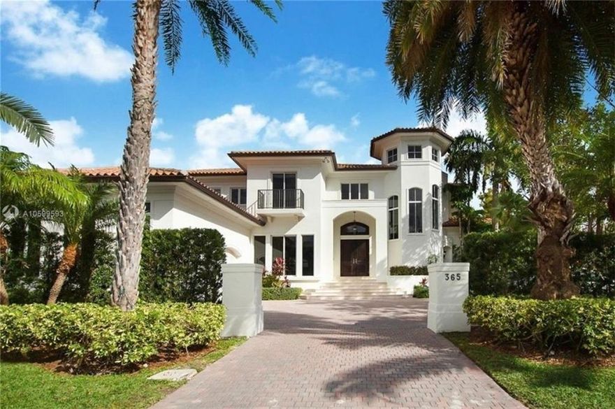 Walking distance to the beach - classic Mediterranean two story 6 bed/6.5 bath built in 2005. The foyer opens to the living areas with high ceilings and plenty of natural light. En-suite bathrooms & walk-in closets in all bedrooms; 2 guest downstairs/4 upstairs+sitting area. Spacious master with private terrace, his & her bathroom with sauna and shower. Family room, formal dining and living room, brand new kitchen and private office. All impact windows and doors, elevator, pool with spa & 2 car garage.