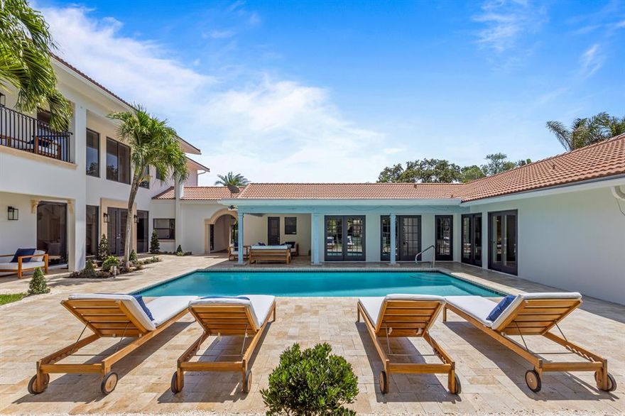 Reimagined Old Floresta Estate Compound with charming main house and separate 2-story guest house. A hedged circular brick motor court leads to a renovated Spanish Colonial-inspired residence perfect for an extended family or guests with five bedrooms suites. Resort-like pool with loggia and verdant oasis of landscaping. Other amenities include a recently painted exterior and interior, newer roof, partial impact windows and doors, two utility rooms and 2.5 bay garages.