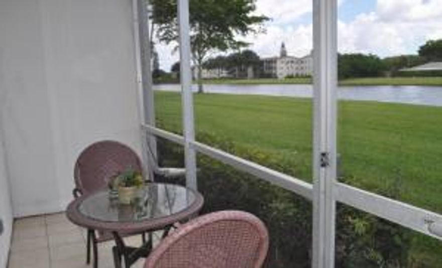 55+ community;  Gorgeous Lake view from the enclosed lani patio, beautiful 1 bedroom 1 and 1/2 bath.  Fully furnished ready to move in!  This one will not last!