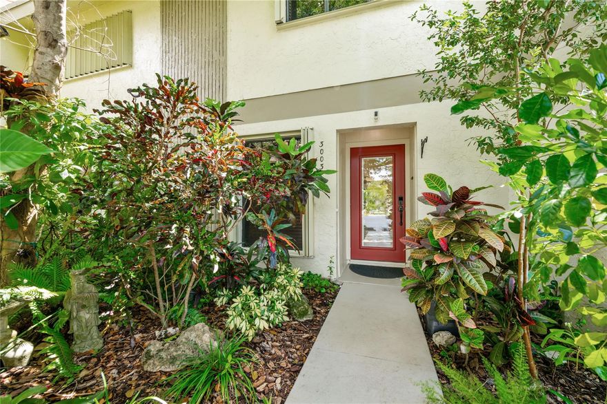 Fantastic place to live!! Very comfortable and private space, tucked away, your own private oasis yet close to everything!! Best of both worlds. One assigned parking plus guest. Accordion shutters. Dog run if needed right outside your back gate. Great private outdoor courtyard. TWO walk-in closets, walk in large shower. Front load washer/dryer, new AC. HOA fee includes full reserves (no upcoming assessments) heated pool, fitness center, cable, high speed internet and master insurance. Water is not included -approx. $30 per month. Furniture negotiable.