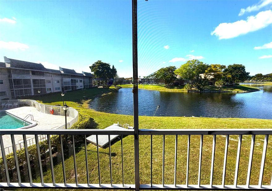 Rarely available corner 2-bedroom, 2-bath condo in Coral Springs! This 1,168 sq. ft. lakeside unit offers a spacious primary bedroom with walk-in closets and a bright, open layout. The kitchen features new appliances, including washer/dryer, refrigerator, dishwasher, and microwave. Community amenities include a pool and elevator access to the second floor. Enjoy low HOA fees $475/M with no assessments, conveniently located near shopping, dining, and major roads. Call or text to schedule your appointment today!