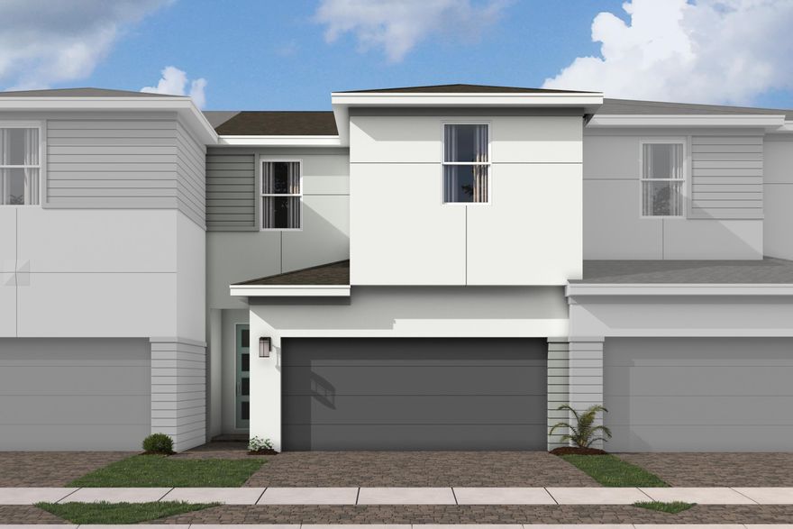 The Ashton offers 3 bedrooms, 2.5 baths, and an open-concept layout with a spacious kitchen and bright living area. Upstairs features convenient laundry, and a private primary suite, with a covered lanai for outdoor living.