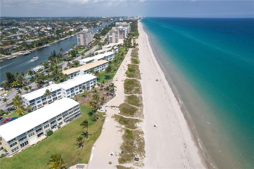 The perfect beach residence in prestigious Hillsboro Beach! This ground floor corner unit is literally just steps to the sand/Atlantic Ocean & Intracoastal feels like you are in a home and is the ideal get away from it all. Light, bright & being offered totally furnished for the buyer that wants it all & NOW! This unit boasts windows galore, an open living, kitchen & dining area, all hurricane impact window & doors, ample storage, private outdoor patio area, tile flooring and more! The Hillsboro Mile Ocean building has just completed a $1.3M concrete renovation & railing project that has already been paid for & completed. This is a CASH ONLY co-op complex with a land lease that ends in the year 2056. Can lease after one year of ownership. Possibility of boat dockage when available.