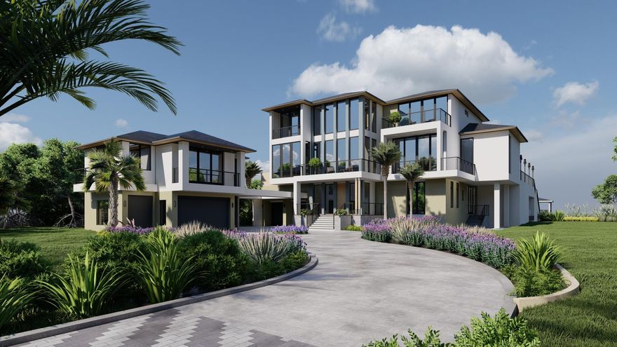 A rare true ocean-to-river offering on 2.65 acres with no HOA, this soon to be built luxury estate presents 10,515 A/C sf of exceptional design. The floor plan features 5 bedrooms, 7.5 baths, a private elevator, Sub-Zero/Wolf appliances, and expansive living areas created for privacy and entertaining. A bonus living space provides options for a movie theater, gym, music room, or yoga studio. Outdoor living reaches a new level with an 800+ sq ft second-story infinity-edge pool overlooking the ocean, a full outdoor kitchen, and seamless transitions between indoor and outdoor spaces. Boaters will appreciate the private dock with boat lift, offering access to deep water. The property also includes a 6-car garage plus a golf-cart garage.