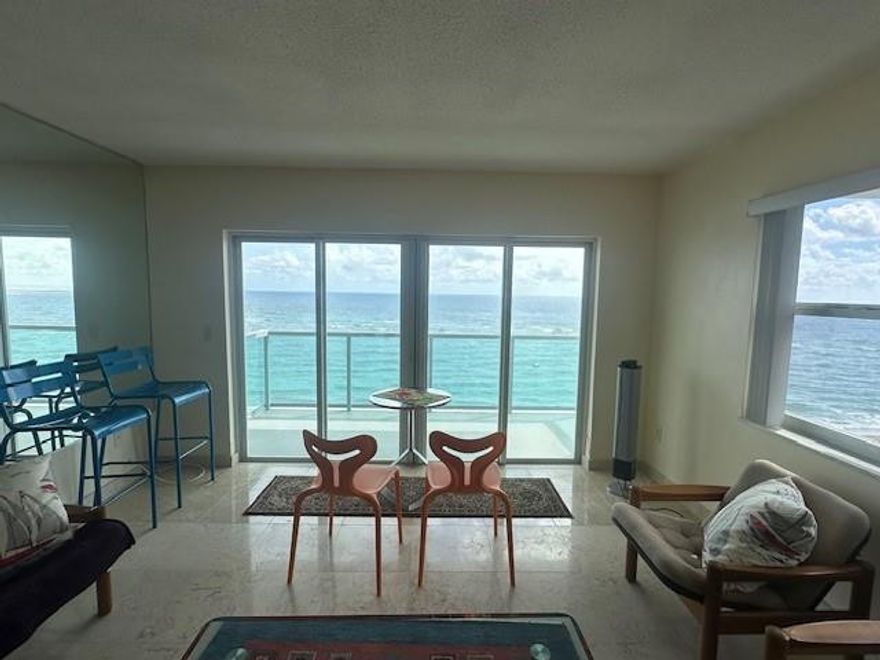 Spectacular Panoramic Ocean Views the minute you walk in the door!  2/2 Corner unit with Direct Ocean views. Windows facing Due East and South.  Updated kitchen and baths, and located directly on the sand.  Swim in the resort style pool and enjoy a walk on the beach.   Within walking distance to several restaurants and about a mile from the awesome fishing pier area with many great restaurants and shops.  Swing a golf club, play Pickleball, swim in the Olympic pool, or walk the 5-mile track around the Pompano Municipal Sports complex - located about a mile away.   Live the lifestyle you've been dreaming of. It's yours on Millionaire's Row in Pompano Beach.  This one won't last long!