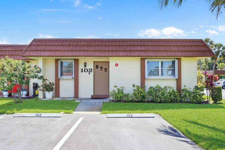 Welcome to this charming 2BR/2BA villa in the highly desirable 55+ community of Cresthaven Townhomes in West Palm Beach. Designed for comfort and easy living, this home features an open-concept layout connecting the living, dining, and family rooms—ideal for both everyday living and entertaining. The updated kitchen offers granite countertops, a tiled backsplash, and ample cabinetry. A split-bedroom floor plan provides added privacy, with a spacious primary suite featuring an en-suite bath. Abundant natural light enhances the home's warm and inviting atmosphere. Enjoy outdoor living on the open patio—perfect for morning coffee or relaxing evenings. Conveniently located near shopping, dining, and entertainment, this property combines peaceful living with everyday convenience. Residents of Cresthaven enjoy well-maintained grounds and access to amenities that support an active and social lifestyle. Don't miss this opportunity to own in one of West Palm Beach's sought-after 55+ communities.