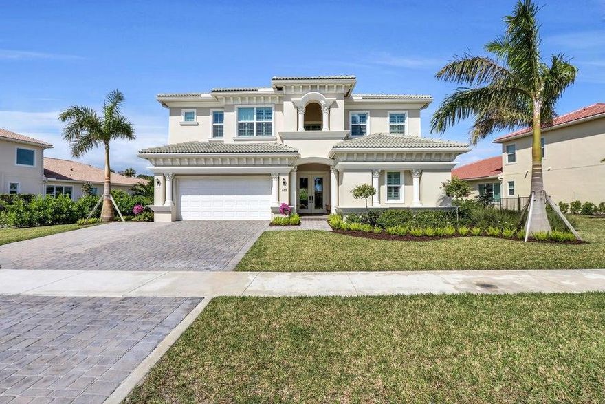 Rarely available!  Exquisite 2017 Santangelo floor plan offers contemporary flair & stunning upgrades! Neutral hues & tasteful design throughout this impeccably  maintained and spacious residence. Great room floor plan w/ Chef's kitchen, extended island.  4 large Bedrooms (Master BR suite + 2nd BR w/ bath downstairs).  Office on lower level as well.   Beautifully designed for indoor + outdoor living!  Expanded custom summer kitchen w/ fire pit - perfect for entertaining!  Pool w/jets, fenced landscaped yard. Energy efficient w/ natural gas, Impact Windows. Golf membership available, not required. Enjoy Jupiter Country Club life w/ Greg Norman golf, best fitness, Har-Tru tennis, 2 pools, bocce, formal & casual dining. Minutes to  beaches, shopping, dining, airport and A rated schools!