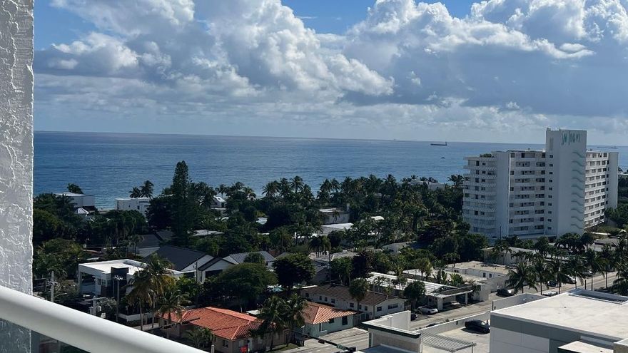 The higher the floor, the better the view! This large 2 bedroom, 2 bathroom with glass balcony has exquisite water views from the Ocean to the Intracoastal to city lights at night! South view of downtown and beyond, a most spacious unit in a very well maintained building featuring 24 Concierge, fitness center, heated pool/spa, with BBQ grill pavilion, garage parking. Walk to the beach, fine restaurants, the new Publix and so much more. This annual rental includes water, sewer, cable/internet and monthly pest control. No Pets/No smoking. Association application requires 650+ credit score to apply. Available now. By Appointment only. All information is deemed reliable but is not guaranteed and is subject to errors & omissions, to be verified by buyer or legal representative.