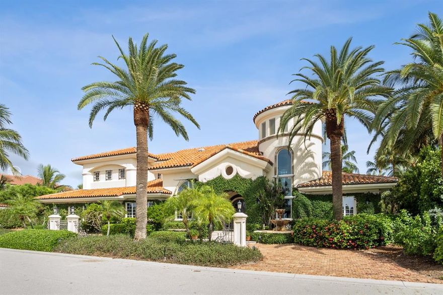 This magnificent waterfront estate has exceptional access to the sparkling waters of the Indian River Lagoon. The private dock may be reconfigured to accommodate a variety of watercraft and is just minutes to the Atlantic Ocean. The flowing floor plan offers large spaces with cathedral ceilings, perfect for entertaining, as well as numerous sanctuaries to enjoy quiet moments. Enjoy sunsets & tropical breezes from covered patios & open terraces. Residents of the exclusive community of Sailfish Point enjoy beach access, an oceanfront clubhouse, resort-style amenities with an aquatics complex, dining, fitness center, a complete spa, Har Tru tennis courts, pickleball, a full-service marina and private security.