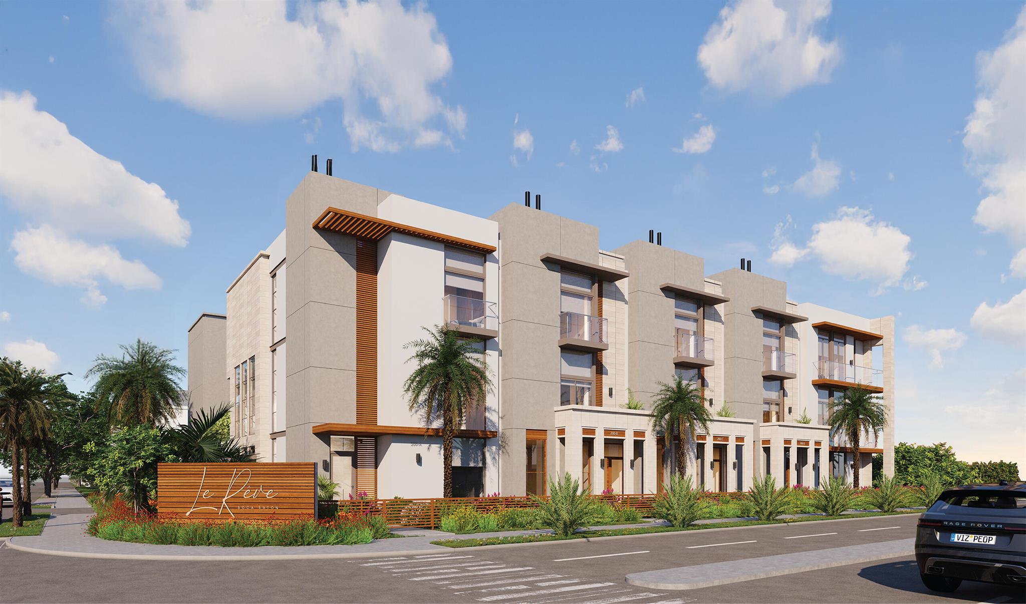 Expected delivery December 2025! Welcome to Le Reve, a luxurious collection of townhomes nestled in the heart of downtown Boca Raton, offering coastal-inspired design, sophisticated features, and unparalleled attention to detail. Inside, you'll find expansive living spaces across four bedrooms and four and a half bathrooms, all accessible by private elevator. Every detail has been carefully considered, from Italian custom cabinetry and quartz countertops to porcelain tile flooring and top-of-the-line Bertazzoni, XO, and Sub-Zero appliances. Awash with natural light, the interiors benefit from floor-to-ceiling impact windows and folding doors that seamlessly blend interior and exterior living.