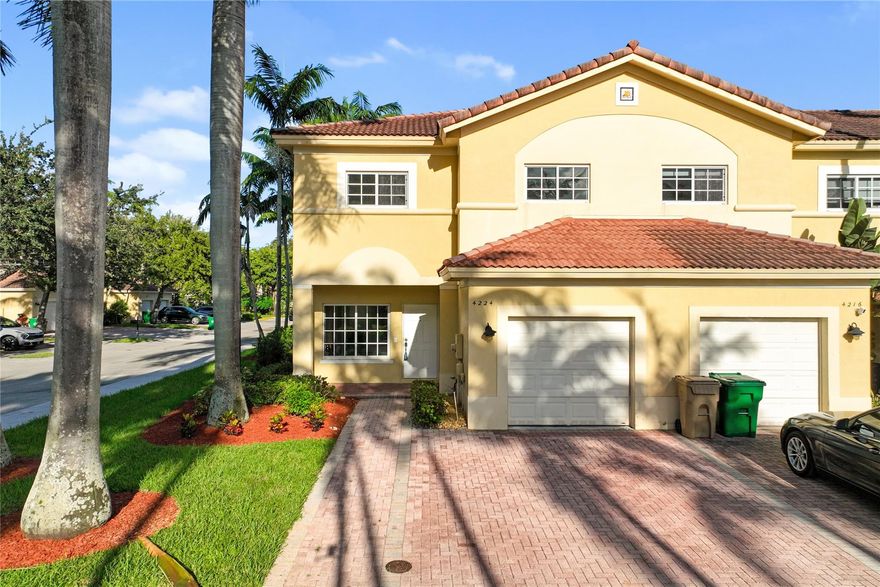 Beautifully updated & move-in ready! 3BR/2.5BA corner townhome in the desirable StoneCreek at Davie, a quaint community of only 28 homes. Spacious open layout filled with natural light. Features include new vinyl flooring upstairs, freshly painted interior, new lighting, new baseboards, fenced backyard/patio, 1-car garage w/auto door & 2-car driveway. Impact windows on 2nd floor & front 1st floor window; other 1st floor windows w/hurricane panels. HOA covers roof repairs, exterior paint, landscaping, structure & common areas—owners only need interior insurance. Prime location near I-95, I-595, Turnpike, Nova SE Univ, hospitals, Hard Rock Casino & shopping. All information provided is deemed reliable but is not guaranteed and should be independently verified.