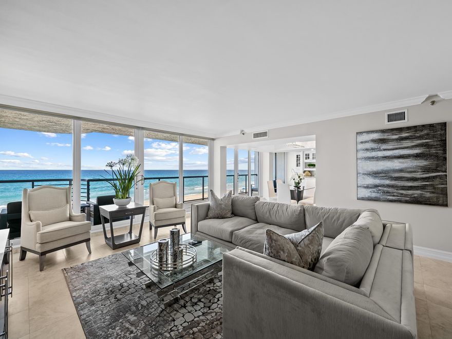 BEST OF BOTH at Villa Magna - From the Boat to the Beach 🏖️  This unique property is part of a community that runs from the Ocean to the Intracoastal, and this condo comes with a newly improved boat slip & high speed boat lift that can accommodate a 41 foot boat / 24,000 lbs.  The renovated, modern condo itself has direct views of both the ocean and the Intracoastal, with deep, wall to wall balconies facing ocean or intracoastal. This also means sunrises and sunsets from your private balconies, both eastern and western. The condo also features newly renovated high end bathrooms, as well as an updated open kitchen.  The dining room, living room & kitchen face the unobstructed ocean.  The floor plan has been reconfigured to include a small bedroom/ office flex space.  Beautifu