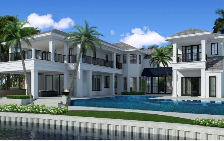 Intracoastal Oasis with your own Private Island! This completely renovated compound features 7 bedrooms, 8 baths, upstairs master with huge balcony and fireplace. 10 Ft deep pool, outdoor shower, separate spa room, beautiful home office, 3 balconies overlooking the water, private boat ramp with garage opening for jet skis, paddle boarding, etc. Separate 2 bedroom, 2 bath guest house with huge living area. Putting & chipping green with British open style bunkering.